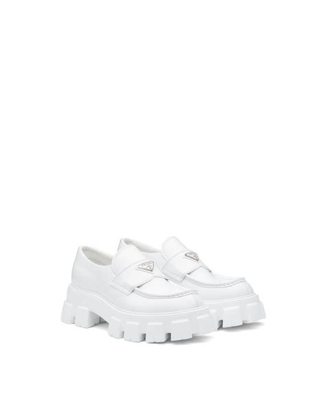 prada white creepers|prada monolith platform loafers.